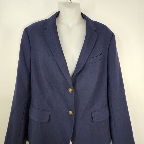 Talbots Women Blazer Jacket Size 12 2 Gold Button Closure Lined Long Sleeve Blue - Picture 3 of 9